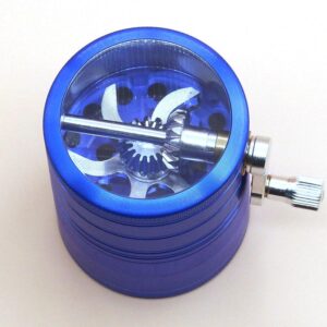 Blue Metal Crank Weed/Herb Grinder 4 Layer For Sale | Free NZ Shipping