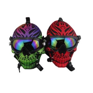 Skull Fabric Gas Mask Bong Shades w/ Bent Water Pipe
