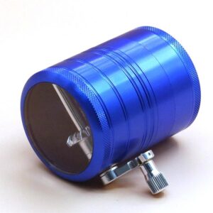 Blue Metal Crank Weed/Herb Grinder 4 Layer For Sale | Free NZ Shipping