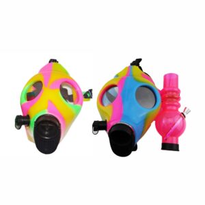 Luminous Silicone Gas Mask Bong w/ Acrylic Water Pipe | Free NZ Shipping