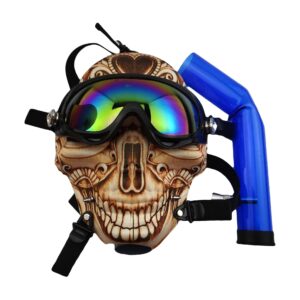 Novel Skull Fabric Gas Mask Bong w/ Bent Water Pipe | Free NZ Shipping