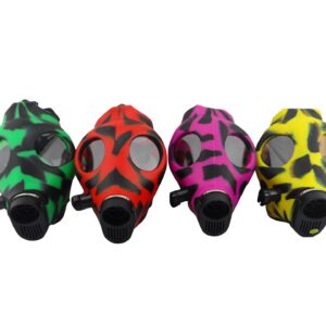 Two Tone Silicone Gas Mask Bong with Acrylic Skull Bong/Free NZ Shipping
