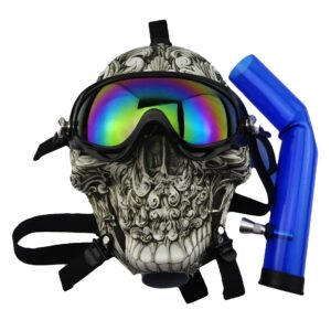 Novel Skull Fabric Gas Mask Bong w/ Bent Water Pipe | Free NZ Shipping