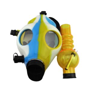 Luminous Silicone Gas Mask Bong w/ Acrylic Water Pipe | Free NZ Shipping