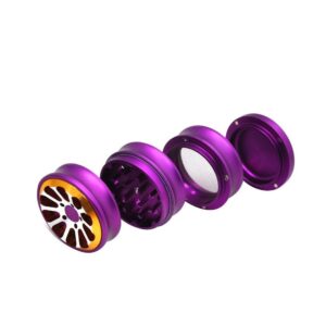 Wheel Aluminum Alloy Weed Grinder 4 Layer For Sale | Free NZ Shipping