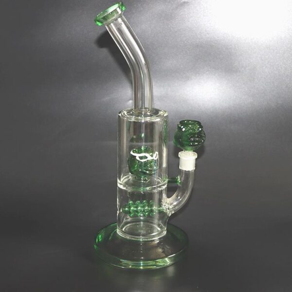 11" Green Inline Percolator Glass Bong/Bongs For Sale | Free NZ Shipping