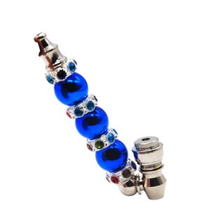 Blue Enamel Gem Metal Pipe | Weed Pipes For Sale | Free NZ Shipping
