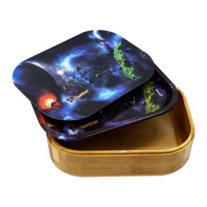 Bamboo Storage Tinplate Cover Rolling Tray For Sale | Free NZ Shipping