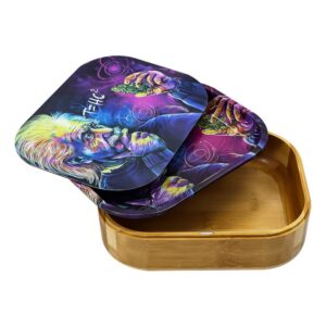 Bamboo Storage Tinplate Cover Rolling Tray For Sale | Free NZ Shipping