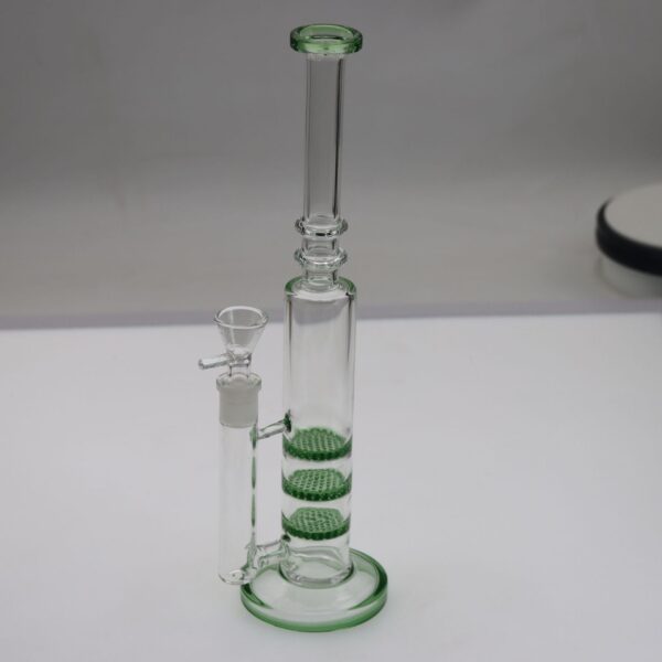 6" Mini Triple Honeycomb Perc Glass Bong For Sale | Free NZ Shipping