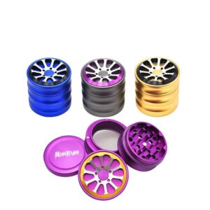 Wheel Aluminum Alloy Weed Grinder 4 Layer For Sale | Free NZ Shipping