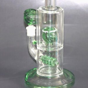 11" Green Inline Percolator Glass Bong/Bongs For Sale | Free NZ Shipping