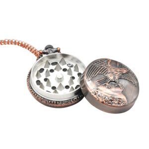 Necklace Hawk Pocket Watch Novelty Herb Grinder 3 Layer 45Mm (2 Color) - Copper