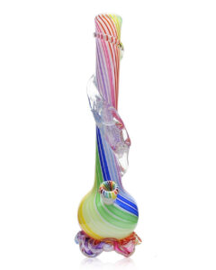 Noble Glass Medium Rainbow Cane Wrapped Soft Glass Bong | Water Pipes
