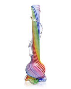 Noble Glass Medium Rainbow Cane Wrapped Soft Glass Bong | Water Pipes