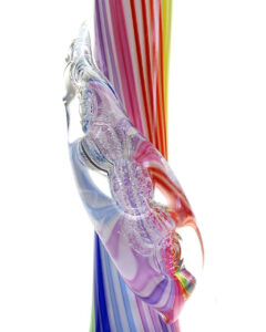 Noble Glass Medium Rainbow Cane Wrapped Soft Glass Bong | Water Pipes