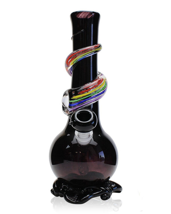 Noble Glass Small Rainbow Wrapped Soft Glass Bong | Water Pipes