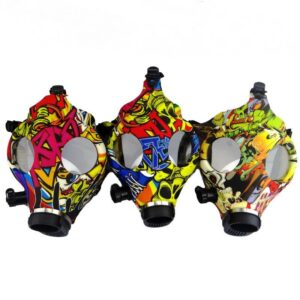 Color Printed Silicone Gas Mask Bong with Acrylic Bong | Free NZ Shipping