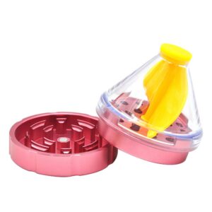 Pre-Roll Cone Herb Grinder With Transparent Storage 50 Mm - Pink