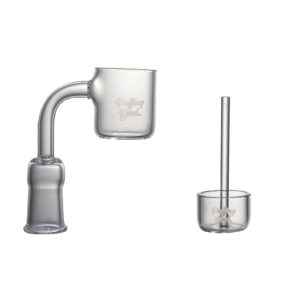 Puffing Bird Flat Top Quartz Banger With Straight Handle Quartz Carb Cap Set