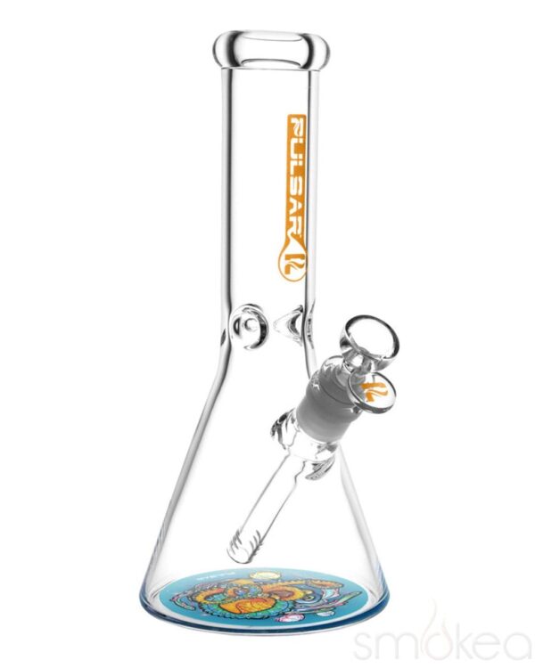 Pulsar 10" Psychedelic Octopus Beaker Bong | Glass Bongs For Sale