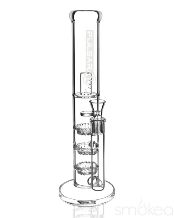 Pulsar 14" Straight Triple Turbine Bong | Water Pipes For Sale | Bomgs