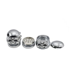 Silver Skull Novelty Herb Grinder 3 Layer 41Mm