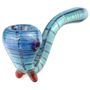 Blue Wrap Raked Sherlock Pipe | Weed Bowls For Sale | Free NZ Shipping