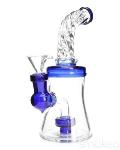 SMOKEA 8" Cut Glass Mini Bong w/ Bent Neck | Water Bongs For Sale
