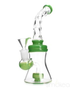 SMOKEA 8" Cut Glass Mini Bong w/ Bent Neck | Water Bongs For Sale
