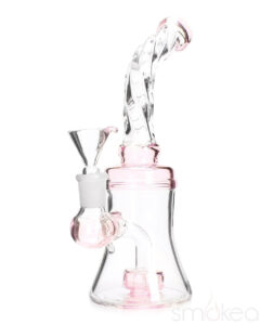 SMOKEA 8" Cut Glass Mini Bong w/ Bent Neck | Water Bongs For Sale