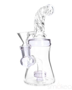 SMOKEA 8" Cut Glass Mini Bong w/ Bent Neck | Water Bongs For Sale