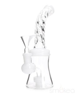 SMOKEA 8" Cut Glass Mini Bong w/ Bent Neck | Water Bongs For Sale