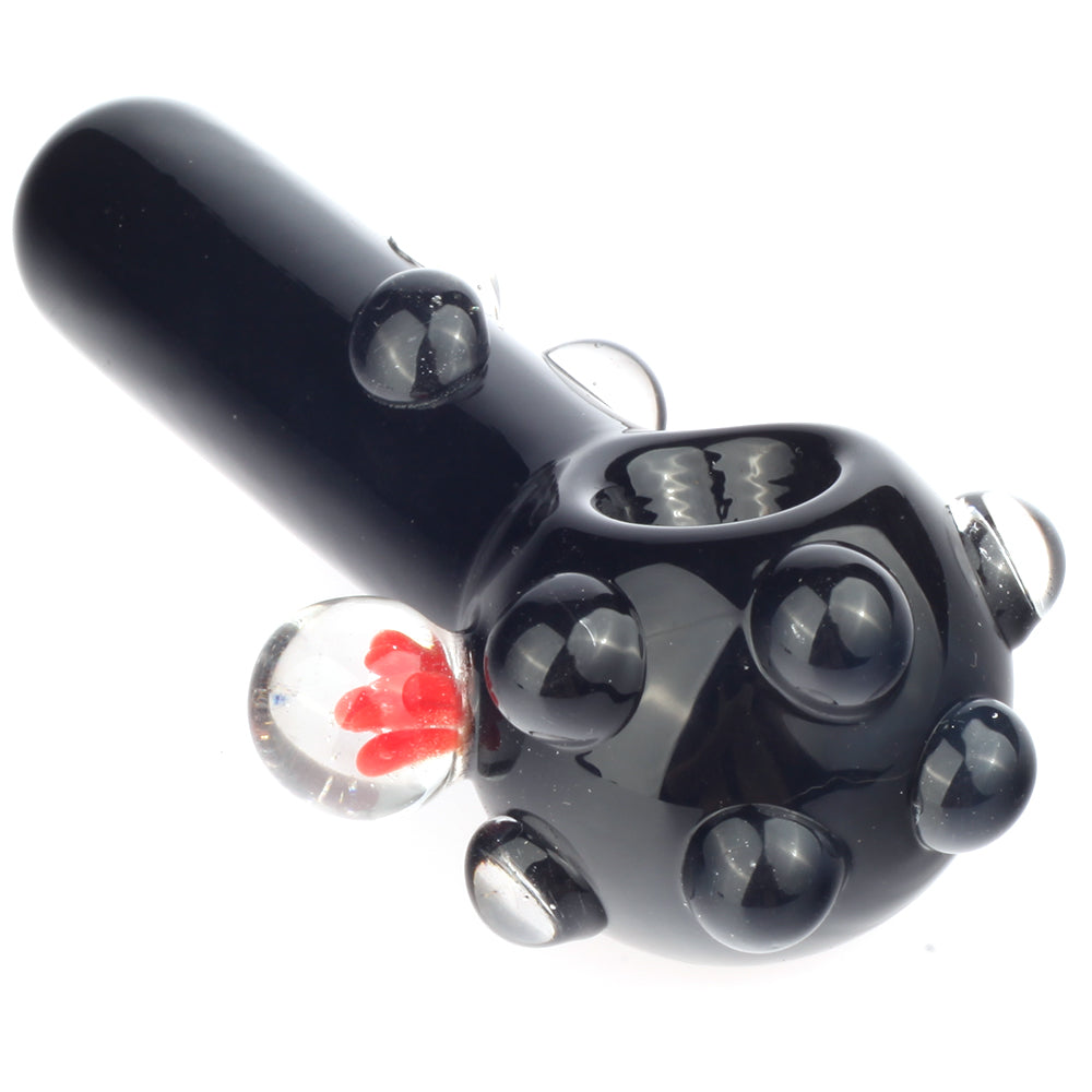 Black Glass Spoon Pipe Marble Grips | Pipes For Sale | Free NZ Shipping