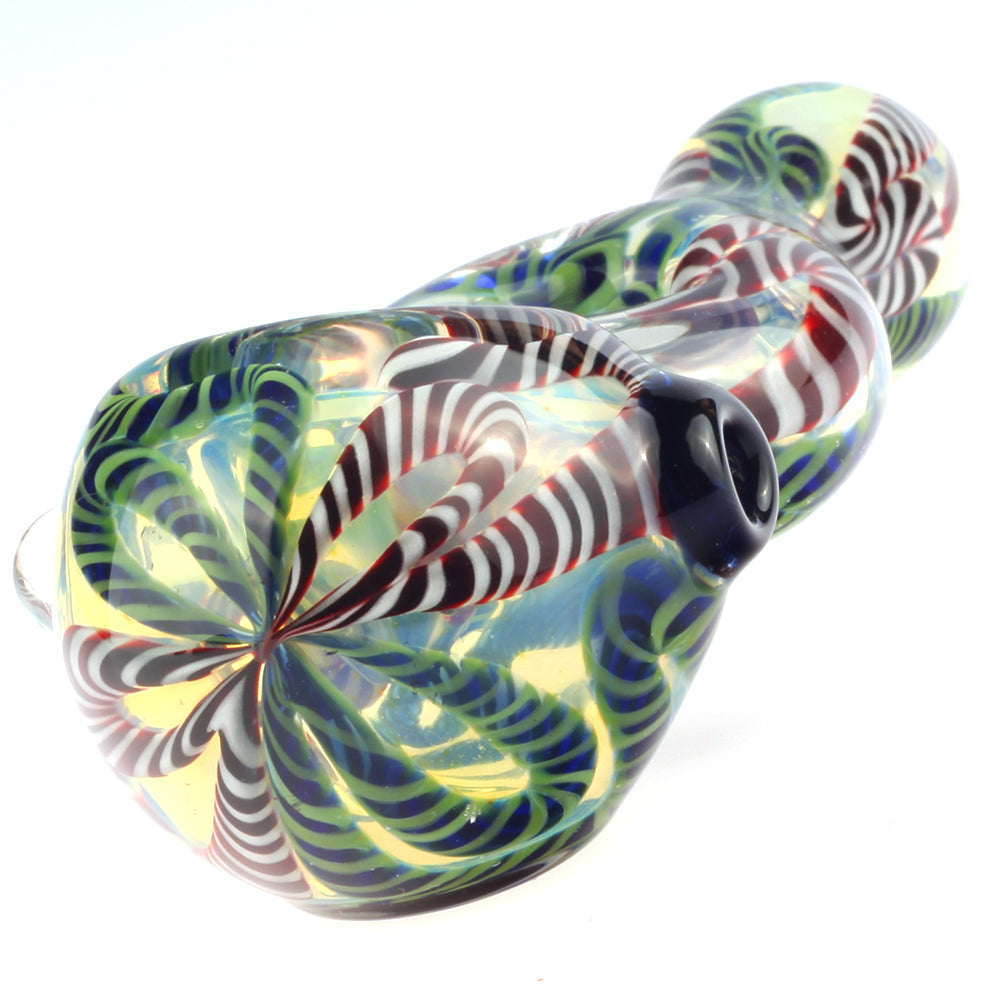 sp-12cm-028_2_Glass_Pipe_with_color_changing_features_4.7_Fumed_Glass_Milli_Donut_Spoon_Pipe_front_view_76d88eca-e32c-4b97-9845-f5f3106872e9 Fumed Glass Milli Donut Spoon Pipe/Weed Bowls For Sale | Free NZ Shipping