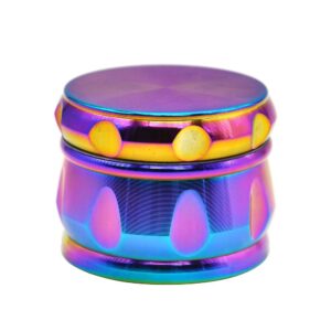 Unique Design Novelty Aluminium 4 Layer Herb Grinder (6 Color) - Rainbow