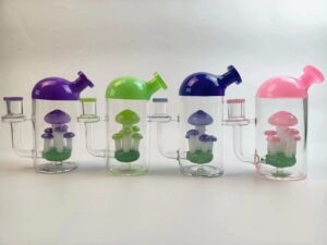 10″ Mushroom Themed Glass Bong