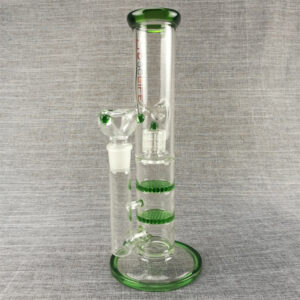 11″ Honeycomb Perc Straight Tube Glass Bong