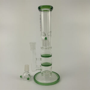 11″ Honeycomb Perc Straight Tube Glass Bong