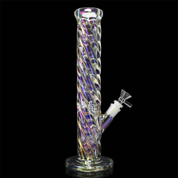 11″ Iridescent Swirl Glass Bong
