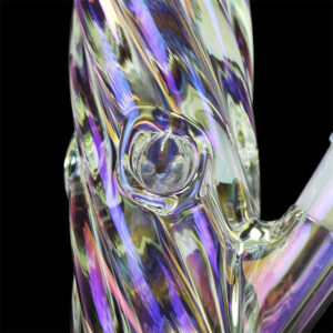 11″ Iridescent Swirl Glass Bong
