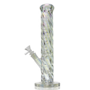 11″ Iridescent Swirl Glass Bong