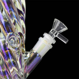 11″ Iridescent Swirl Glass Bong