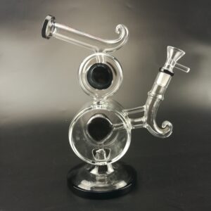 9″ Dual Circle Recycler Glass Dab Rig