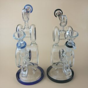 9″ Dual Circle Recycler Glass Dab Rig