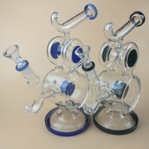 9″ Dual Circle Recycler Glass Dab Rig