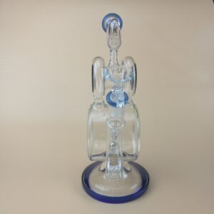 9″ Dual Circle Recycler Glass Dab Rig