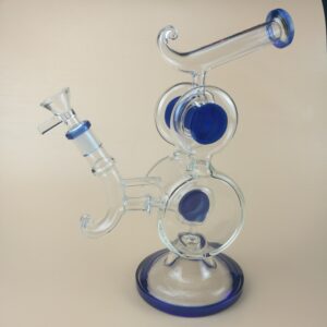 9″ Dual Circle Recycler Glass Dab Rig
