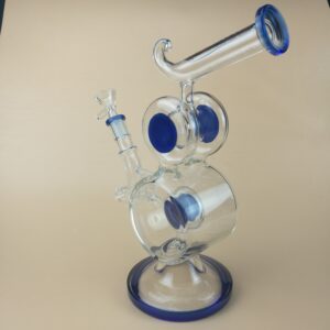 9″ Dual Circle Recycler Glass Dab Rig