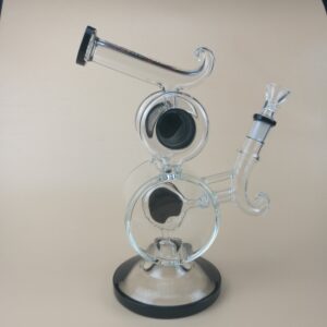 9″ Dual Circle Recycler Glass Dab Rig